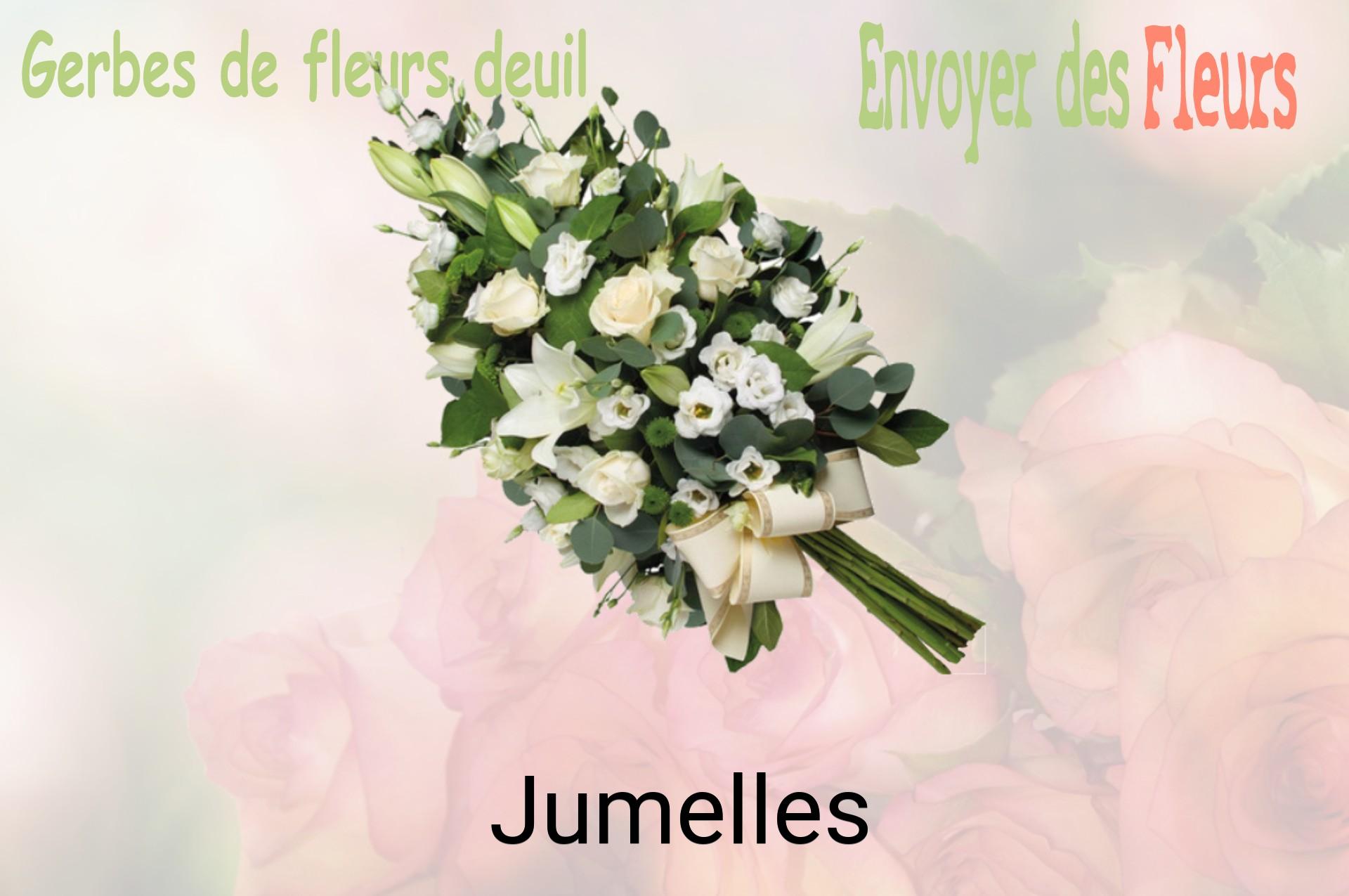 Gerbe de fleurs de deuil livrée à Jumelles